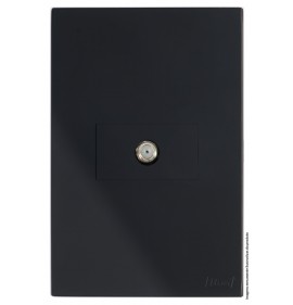 Conjunto Coaxial TV Horizontal 4x2 - RECTA Preto Black Satin Fosco